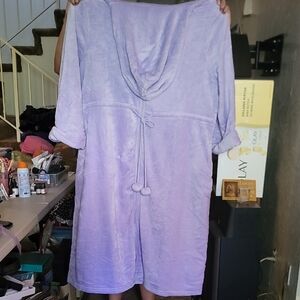 Lavender Women's Plush Hooded Robe
